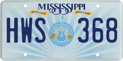 MS license plate HWS368