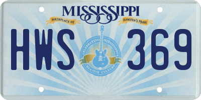 MS license plate HWS369