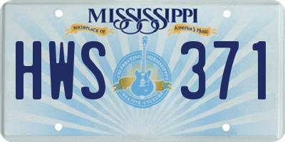 MS license plate HWS371