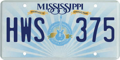 MS license plate HWS375