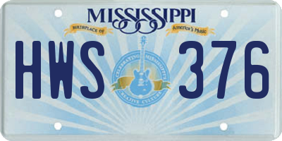 MS license plate HWS376