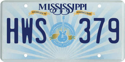 MS license plate HWS379