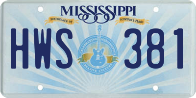 MS license plate HWS381