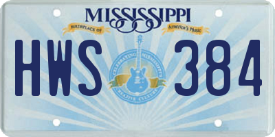 MS license plate HWS384