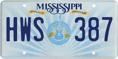 MS license plate HWS387
