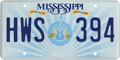 MS license plate HWS394
