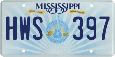 MS license plate HWS397