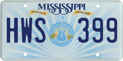 MS license plate HWS399