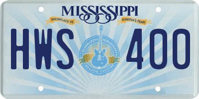 MS license plate HWS400