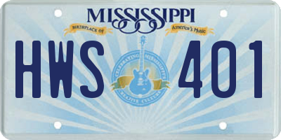 MS license plate HWS401