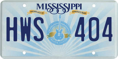 MS license plate HWS404