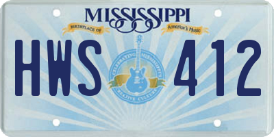 MS license plate HWS412