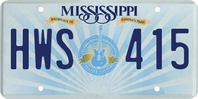 MS license plate HWS415