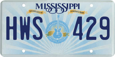 MS license plate HWS429