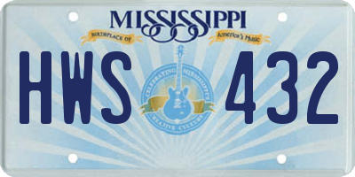 MS license plate HWS432