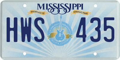 MS license plate HWS435