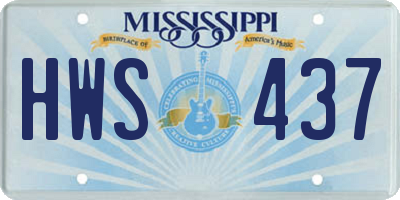 MS license plate HWS437