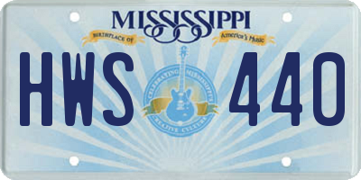 MS license plate HWS440