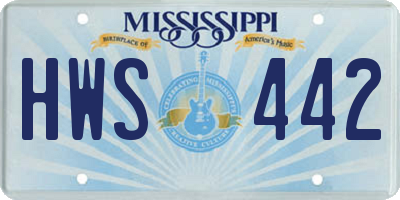 MS license plate HWS442