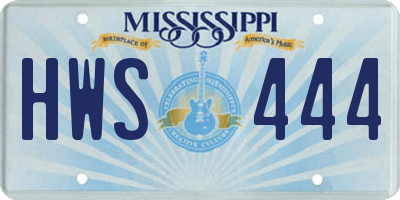 MS license plate HWS444