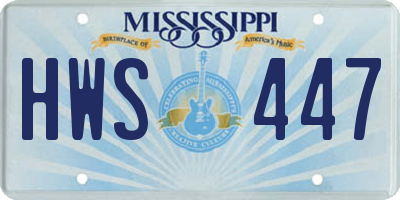MS license plate HWS447