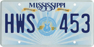 MS license plate HWS453