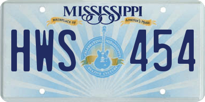 MS license plate HWS454