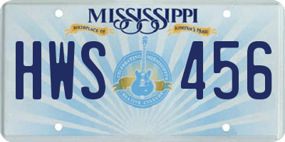 MS license plate HWS456
