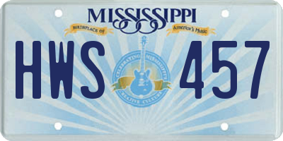 MS license plate HWS457