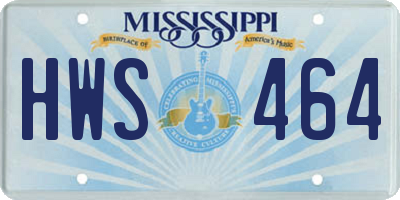 MS license plate HWS464