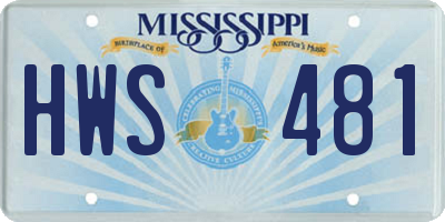 MS license plate HWS481
