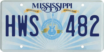 MS license plate HWS482
