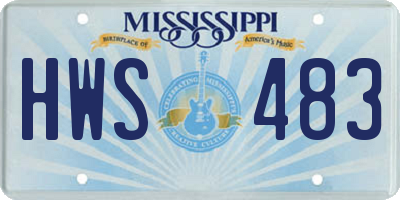 MS license plate HWS483