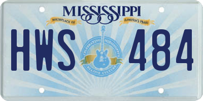 MS license plate HWS484