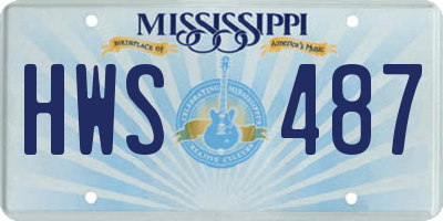 MS license plate HWS487