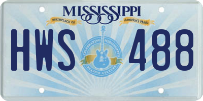 MS license plate HWS488