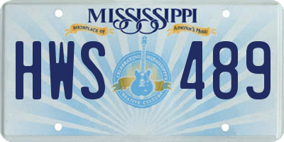 MS license plate HWS489