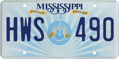 MS license plate HWS490