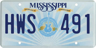 MS license plate HWS491