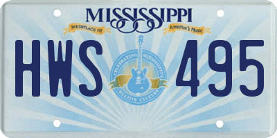 MS license plate HWS495