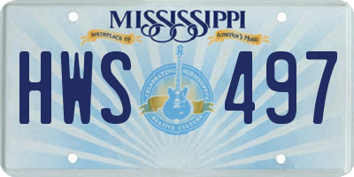MS license plate HWS497