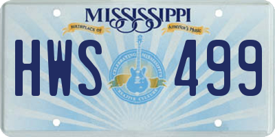 MS license plate HWS499