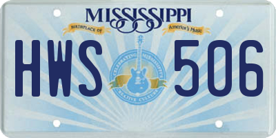 MS license plate HWS506