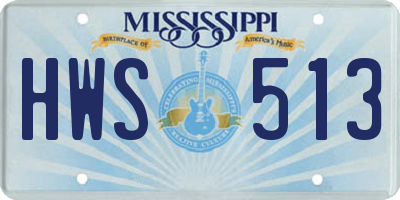 MS license plate HWS513
