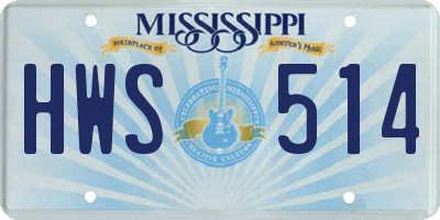 MS license plate HWS514