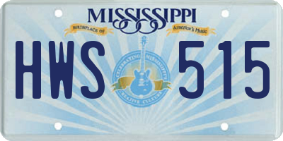 MS license plate HWS515