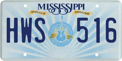 MS license plate HWS516