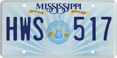 MS license plate HWS517