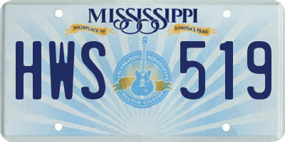 MS license plate HWS519