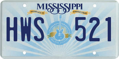 MS license plate HWS521
